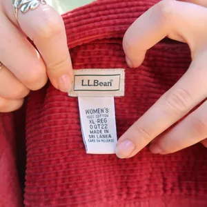 Vintage LL Bean Red Corduroy Button-Up Shirt size XL 100% cotton thumbnail 4