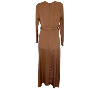 SELFIE LESLIE Rose Dust Pink L/S Maxi Romper Dress with Tie NWT ‎ Size Large thumbnail 7