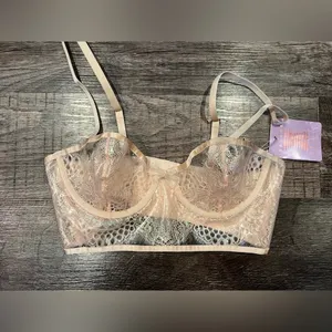 NWT Savage x Fenty Lace and Vinyl Bra thumbnail 3