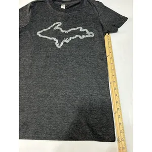 Bella Canvas 6004 Women Juniors L T-Shirt Michigan Upper Peninsula Heather Gray thumbnail 3