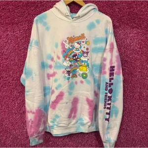 Hello Kitty & Friends Sanrio Kawaii Camp Tie Dye Hoodie 2X thumbnail 1