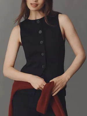 Maeve Button-Front Knit Vest Size XS thumbnail 1