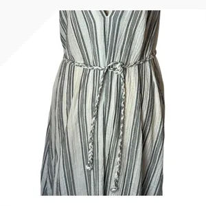 LoveShackFancy Dress Women XS Ivory Gray Striped Georgica Maxi Luxury‎ Boho thumbnail 10