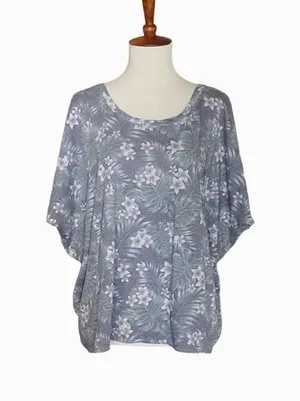 Chaser Vintage Jersey Boxy Deep Scoop Back‎ Tee Size Medium Floral thumbnail 1