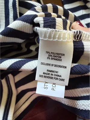 Oak & Trellis XS Black and White Striped Off-Shoulder Long Sleeve Top thumbnail 4