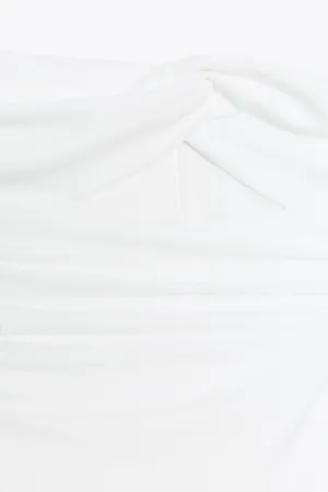 Zara Elegant White Strapless Ruched Evening Gown Dress thumbnail 3