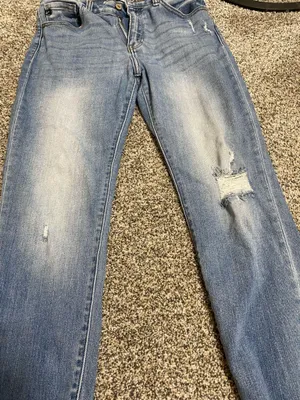 KanCan Blue Skinny Jeans with Distressed Details thumbnail 5