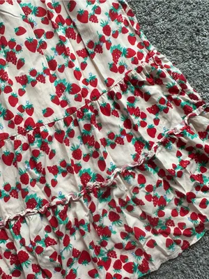 Betsey Johnson Cream Maxi Dress with Red Strawberry Print thumbnail 3