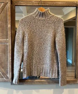 Chunky Wool Knit Cozy Sweeter Turtleneck Eagles Eye Womens Medium thumbnail 2