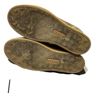 Guess Fiora Wedge Sneaker Lace and Zip Up Brown Cream Gold Shoes Womens 5 M thumbnail 9