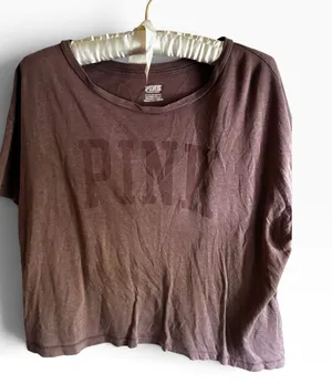 PINK Victoria's Secret Short Sleeve Logo Tee in Dusty Rose. EUC thumbnail 1
