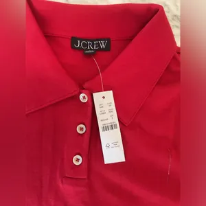 NWT JCrew Perfect-fit shrunken Red polo shirt Sz S Stubborn Green Tape Sold Out thumbnail 8