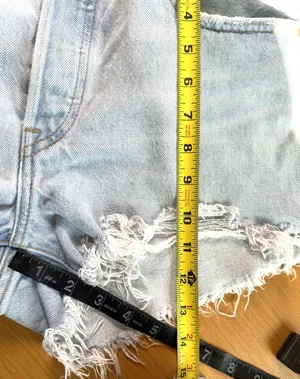Levi’s Premium 501 Women’s W30 High Rise Cutoff Denim Shorts Distressed Blue thumbnail 6