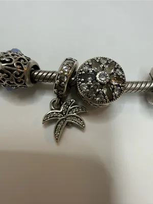 Authentic Pandora Sterling Silver Bracelet with Charm thumbnail 8