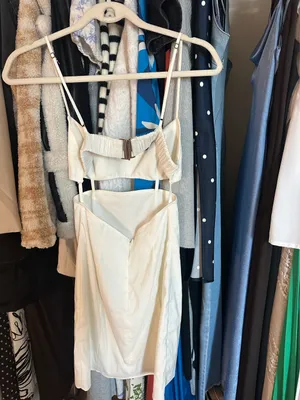 ZARA Mini Dress Cut-Out White thumbnail 2