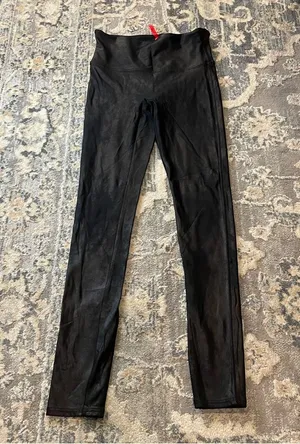 Spanx Black High-Waisted Leggings faux leather thumbnail 1