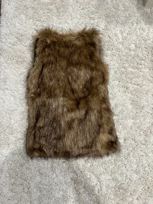 Women’s Brown Fur Vest Size M thumbnail 4