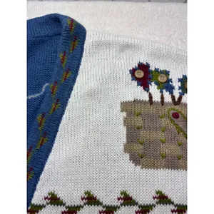 Quacker Factory Blue Garden Angel Embroidered Cardigan Sweater‎ 2X Heart Buttons thumbnail 16