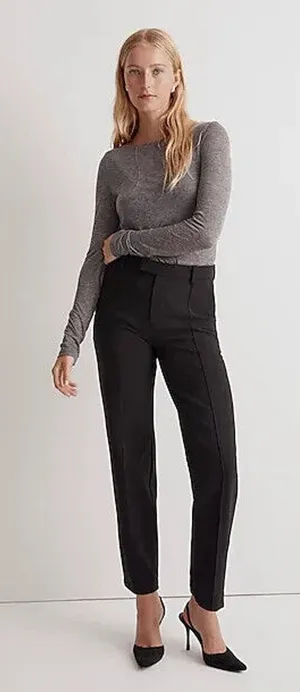Madewell Pants Womens 0 Black The Fairbanks Mid Rise Office‎ Minimal NO085 thumbnail 1