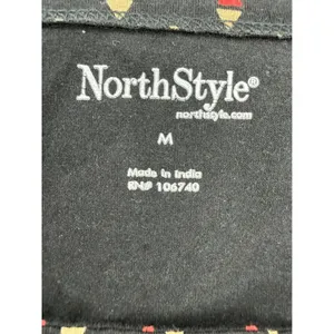 NorthStyle Womens M Black Red Geometric Print Square Neck Fit Flare Pocket Dress thumbnail 3
