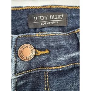 Judy Blue Relaxed Fit Jeans Women’s Size 15/32 Dark Blue Stretchy Tapered Leg thumbnail 6