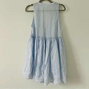 Anthropologie Floreat Loved By Cotton Silk Sleeveless Light Blue Lace Slip Dress thumbnail 5