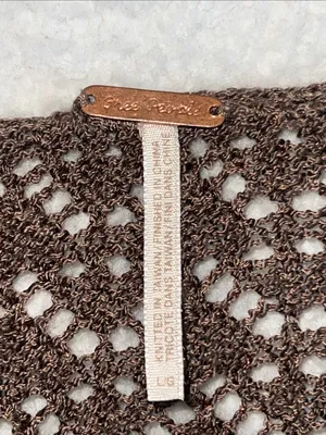 Free People Brown Crochet Knit Boho Whimsigoth Mini‎ Dress Size M thumbnail 4