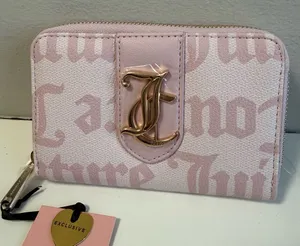 Juicy Couture light Pink logo zip wallet thumbnail 1