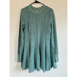 Free People coffee in the morning Lace Long Sleeve Flared Mini‎ Dress Tunic S thumbnail 5