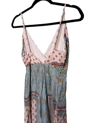 Free People Britt Printed Playsuit Jumpsuit Romper Silky Wide Leg Size 2 thumbnail 10