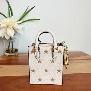 NWT Coach‎ North/South Mini Tote Bag Charm With Star Print thumbnail 4