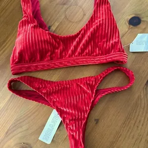 Red Bikini Set M/L Dippin Daisy’s Ribbed Festival thumbnail 1