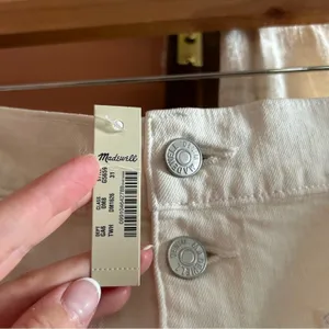 Madewell Denim Utility Shorts Button Fly‎ High Waisted Tile White NWT Size 31 thumbnail 4