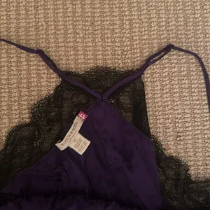 Scotch & Soda deep Purple Slip Dress slit Black Lace size 42 Shorter Length XL thumbnail 5
