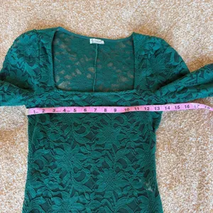 Intimately Free People Green Lace Square Neck Puff Sleeve Top Whimsigoth Boho XS thumbnail 7