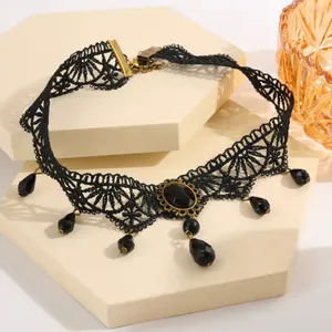 Gorgeous Retro Style Tassel Crystal Lace Halloween Necklace Faux Fashion Jewelry thumbnail 7