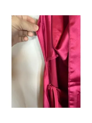 CantonWalker Mini Dress Womens M Magenta Satin Halter Cowl Neck Backless thumbnail 8