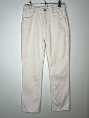 Reformation Rowan High Rise Relaxed Corduroy Pants Cream Size 25 thumbnail 2