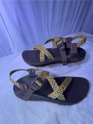 Chacos Kids Yellow Patterned Strap Sandal with Brown Footbed thumbnail 2