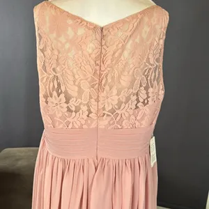Women’s Pink Chiffon Full Length Mother of Bride Bridesmaid Formal Dress 16 NWT thumbnail 5
