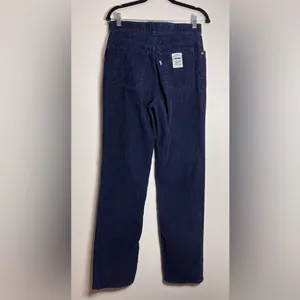 LEVI’S Vintage Navy Blue Women’s Corduroy Pants Sz 15 Inseam 32” Unisex EUC thumbnail 4