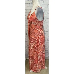 Ambrielle coral pink floral maxi dress adjustable straps Size Large thumbnail 3