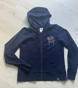 American Giant Full Zip, Embroidered Planet Sweatshirt Hoodie Navy Womens XL thumbnail 1