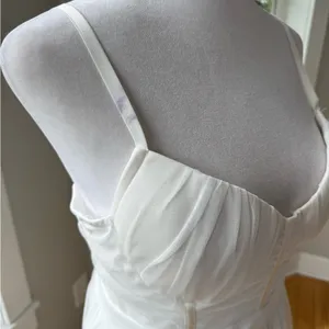 IRIS White Mesh Grecian Homecoming Dress Gown Size Medium FLAW thumbnail 13