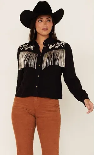 ✨Idyllwind Womens Cory Ray Lurex Long Sleeve Western Sz XS Top✨ thumbnail 1