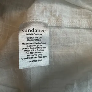 Sundance Gauze Peasant Top White 100%‎ Cotton Smocked Eyelet Boho Granola Girl M thumbnail 7