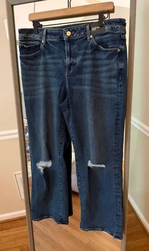 Women's Express 90s Ankle Boot Mid Rise Jeans Blue Size 12 thumbnail 1