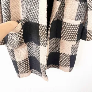 ASTR The Label Cora Plaid Wool Blend Peacoat Oversized Brown Black Coat thumbnail 6