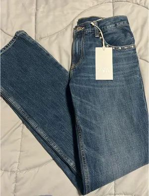 Zara Studded Low Rise Jeans thumbnail 3