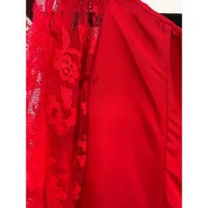 Vintage 80s 90s Red Dress Satin Lace Bow Formal Dance Molly Ringwald Medium Fit thumbnail 5